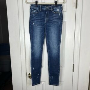 Buckle Bridge By Gly Distressed Mid Rise Skinny Jeans Sz 28 Stretch Denim